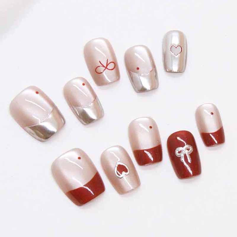 Nail Art Cat Eye Simple - 10 Pcs Women Handmade Press on