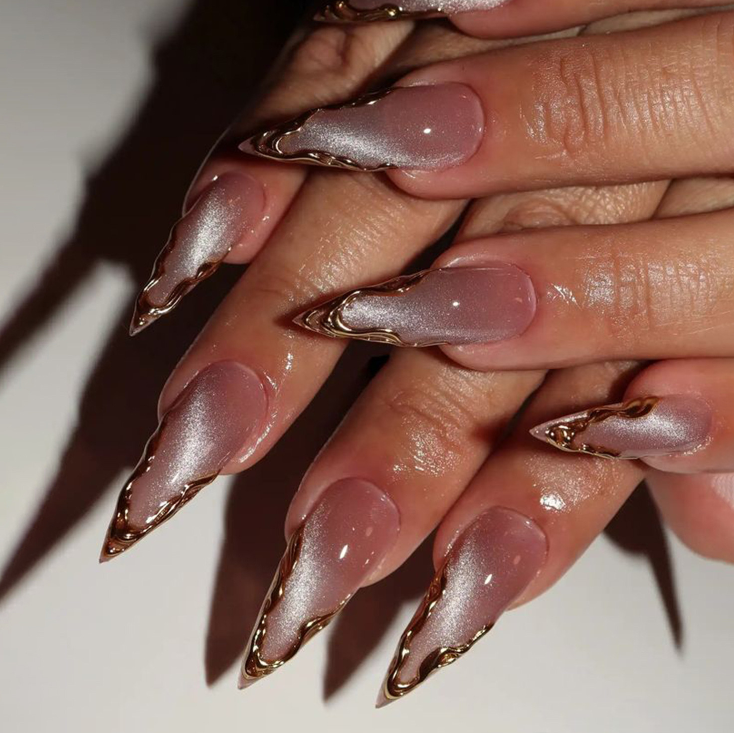 Nail Art Cat Eye Simple - Cat Eye Almond Press on Nails