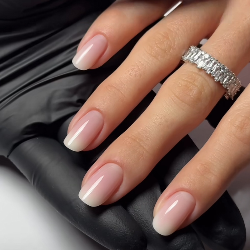 Nail Art French Nails - 24Pcs Simple Ballet Glitter Detachable Nails