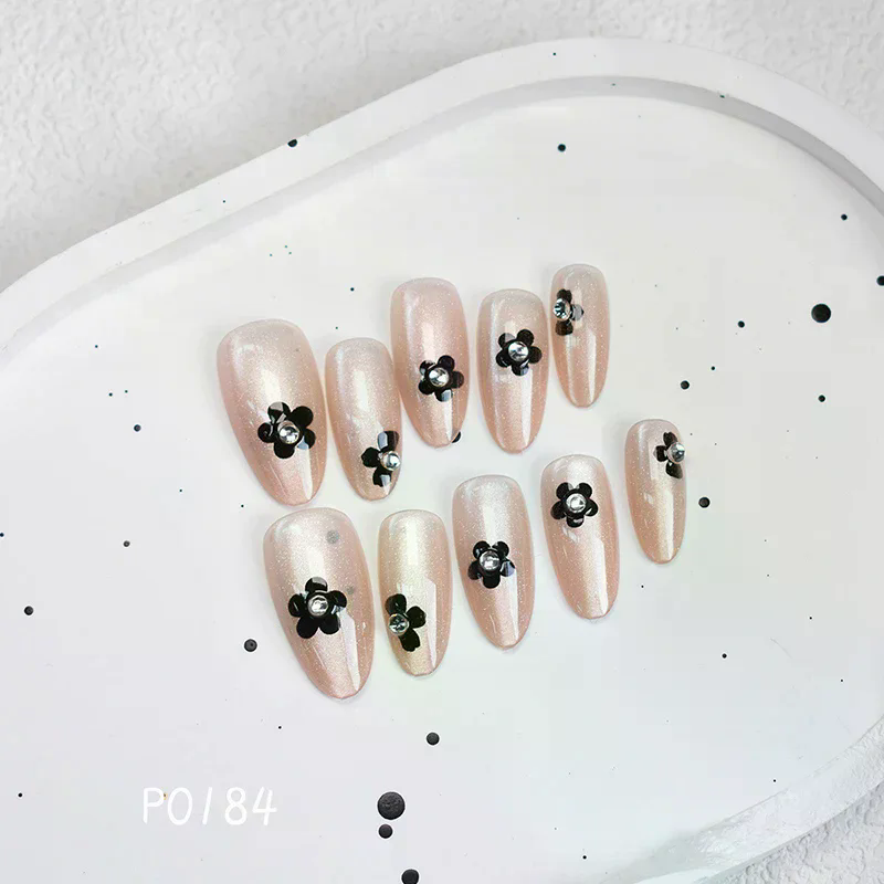 30Pcs False Nails Flower Desig - Nail Art Cat Eye Simple ulasan dan harga