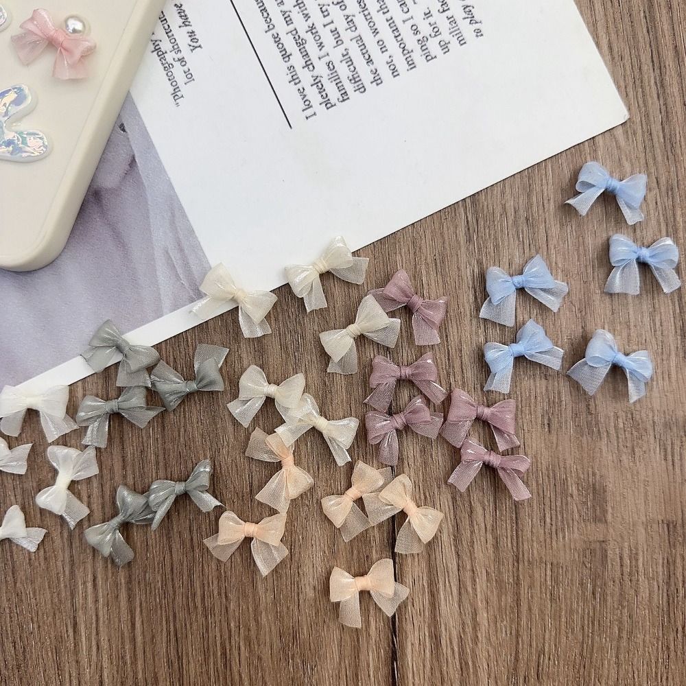 10Pcs Colorful Bow Pearlescent - Nail Art French Nails ulasan dan harga