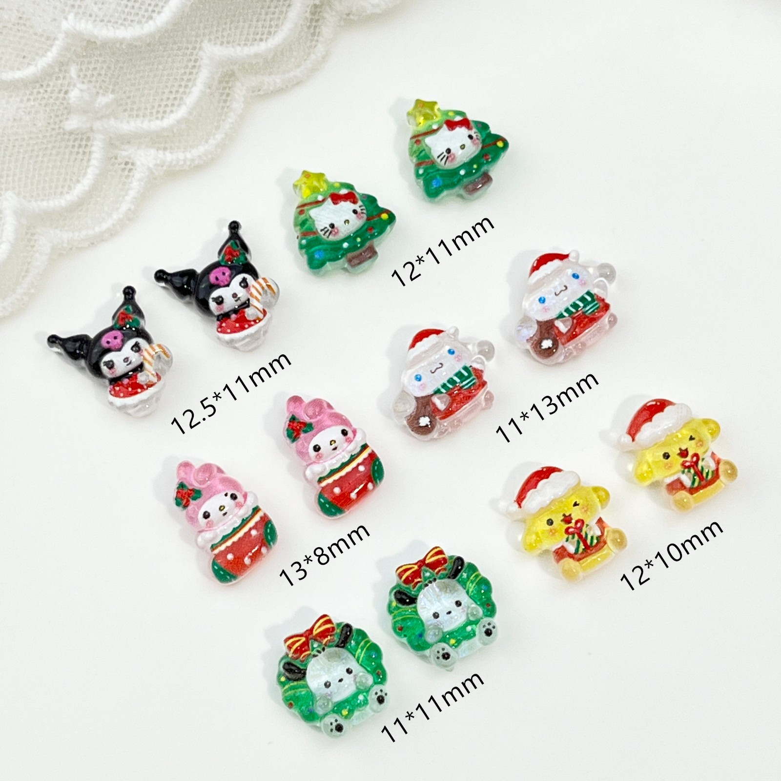 100Pcs/Pack Christmas Nail Cha - Nail Art Xmas ulasan dan harga