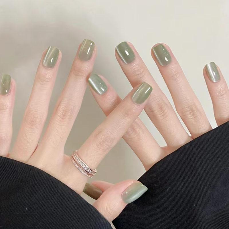 10Pcs Trendy Simple Solid Colo - Nail Art Cat Eye Simple ulasan dan harga