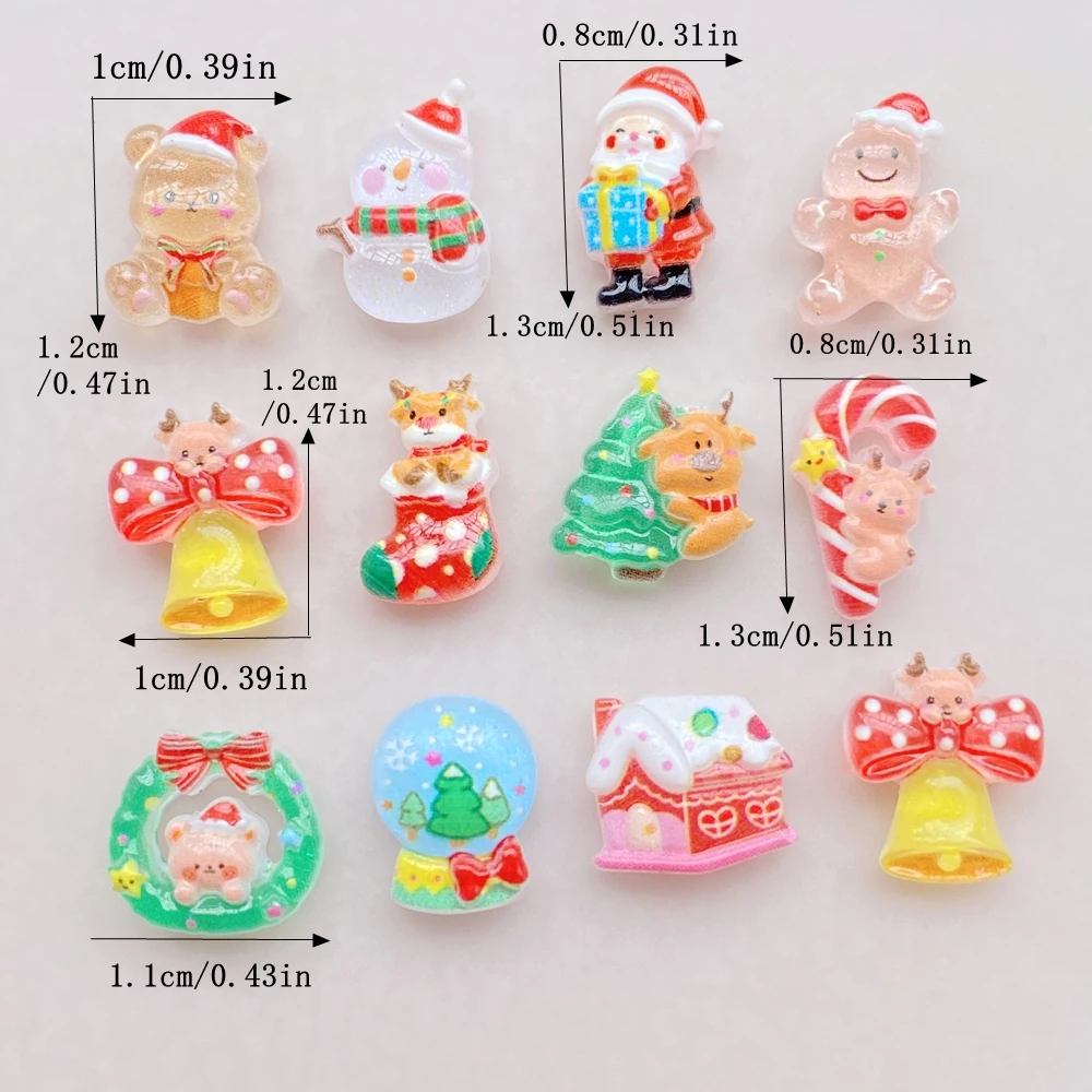 50pcs Resin Mini Cartoon Chris - Nail Art Xmas ulasan dan harga