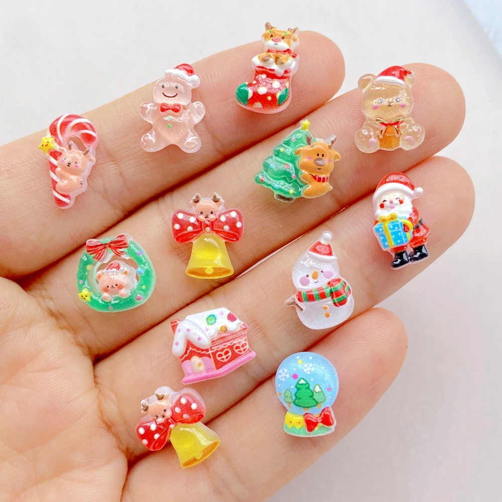 50pcs Resin Mini Cartoon Chris - Nail Art Xmas ulasan dan harga