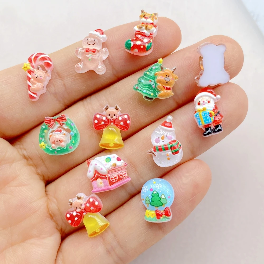 50pcs Resin Mini Cartoon Chris - Nail Art Xmas ulasan dan harga