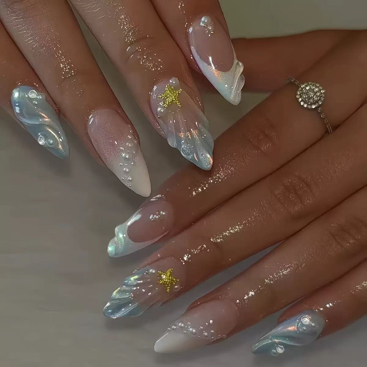 24pcs Short Oval 3D Gel Nail S - Nail Art French Nails ulasan dan harga