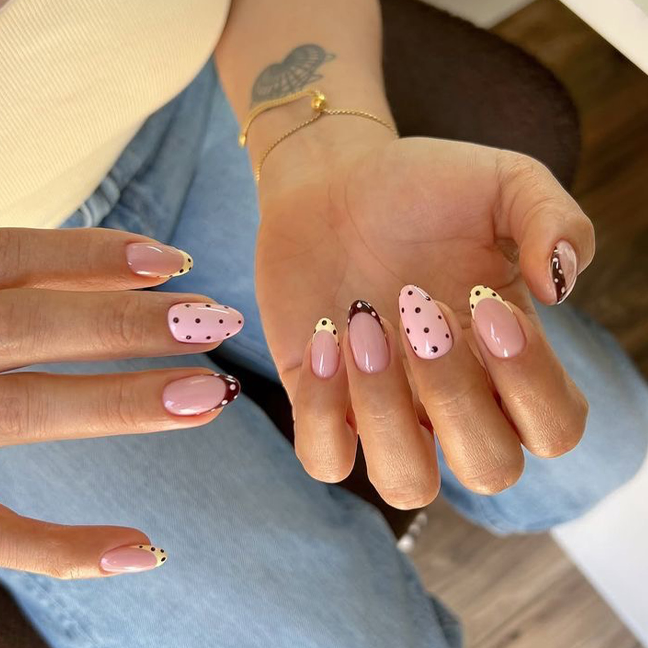24Pcs Almond False Nails Sets  - Nail Art French Nails ulasan dan harga