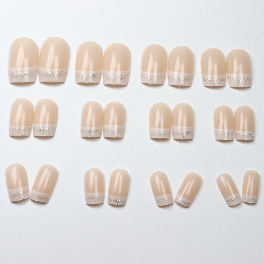24pcs/set Medium Square fake n - Nail Art French Nails ulasan dan harga