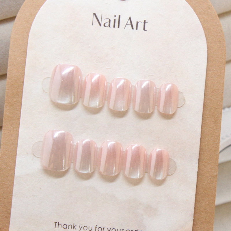 10 Pcs Women Handmade Press on - Nail Art Cat Eye Simple ulasan dan harga