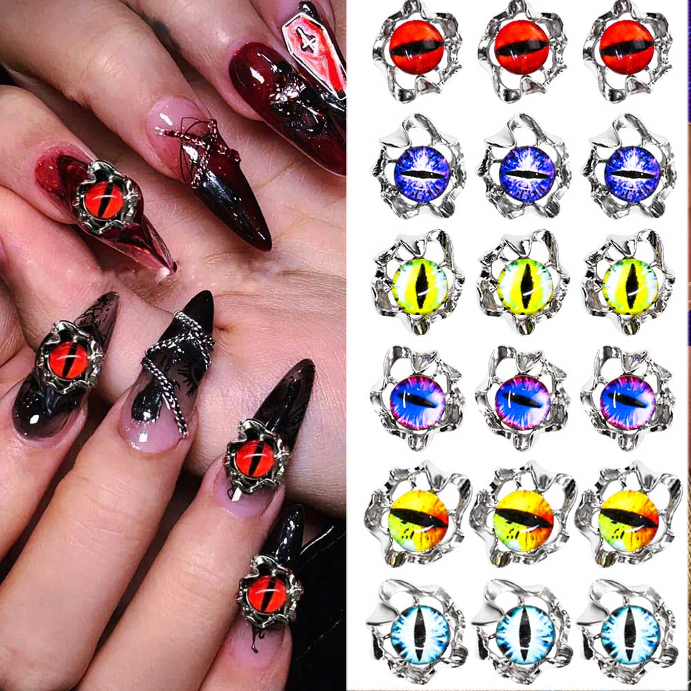 Aolly Y2K Devil Eye Nail Charm - Nail Art Xmas ulasan dan harga