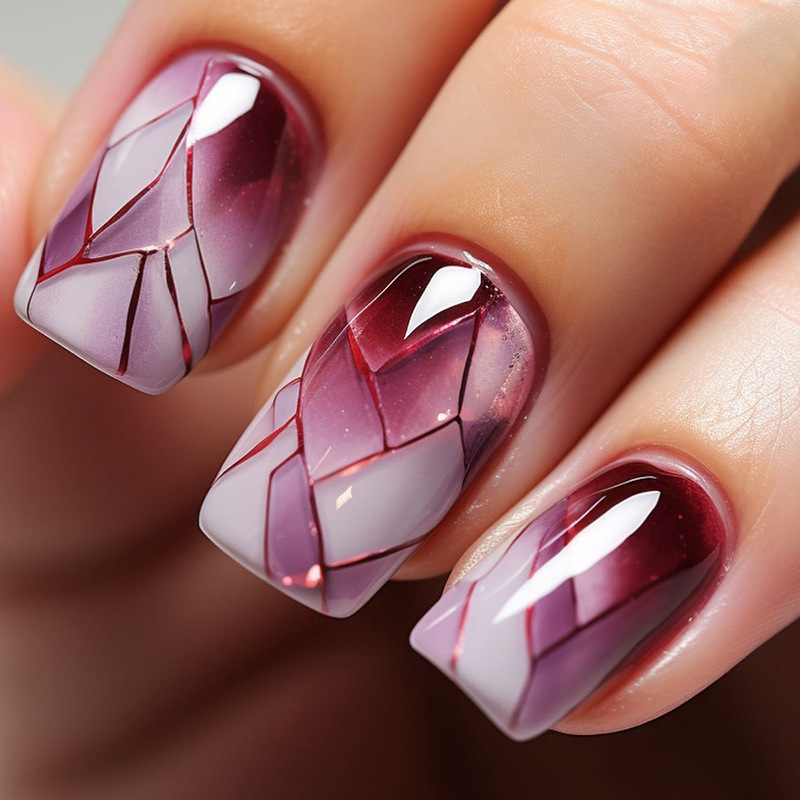 24Pcs Red Bow Cat-eye Stick-on - Nail Art Cat Eye Simple ulasan dan harga