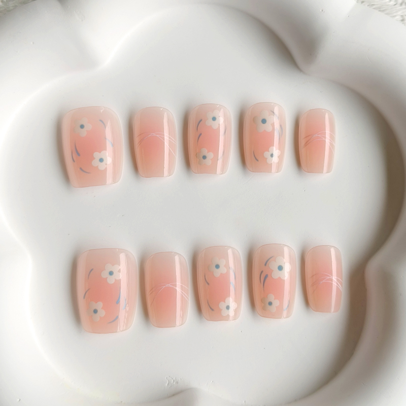 10Pcs Women Spring Fresh and D - Nail Art French Nails ulasan dan harga