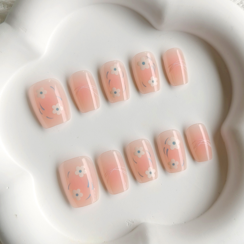 10Pcs Women Spring Fresh and D - Nail Art French Nails ulasan dan harga