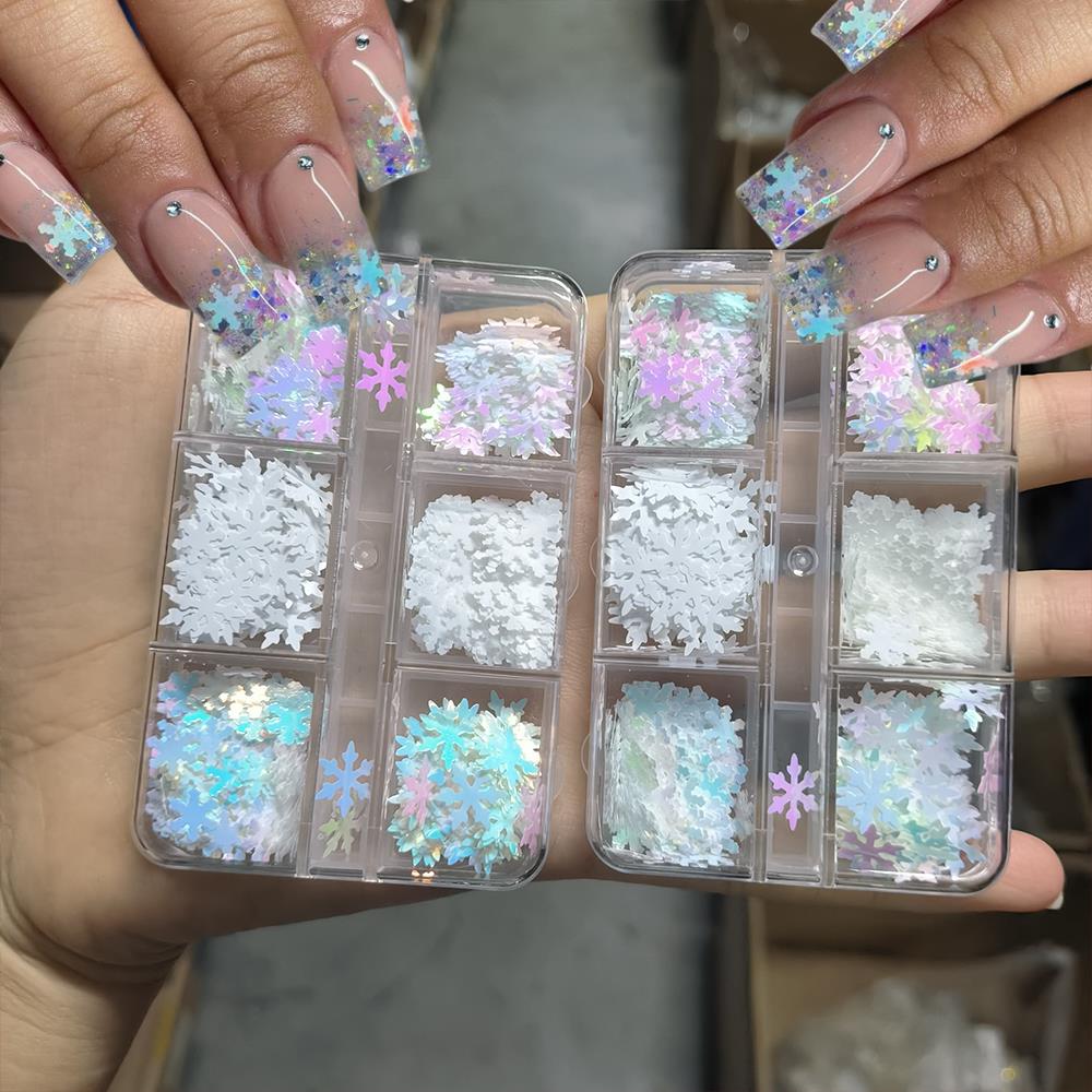 6/12Grids 3D Aurora Christmas  - Nail Art Xmas ulasan dan harga