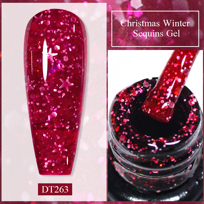 7ML Christmas Glitter Gel Nail - Nail Art Xmas ulasan dan harga