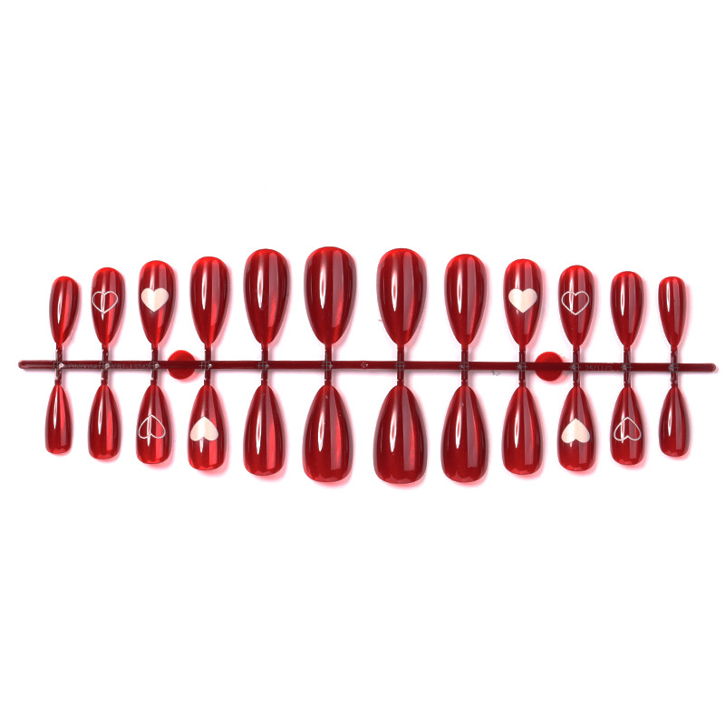 24PCS Simple Red Cat Eye Almon - Nail Art Cat Eye Simple ulasan dan harga