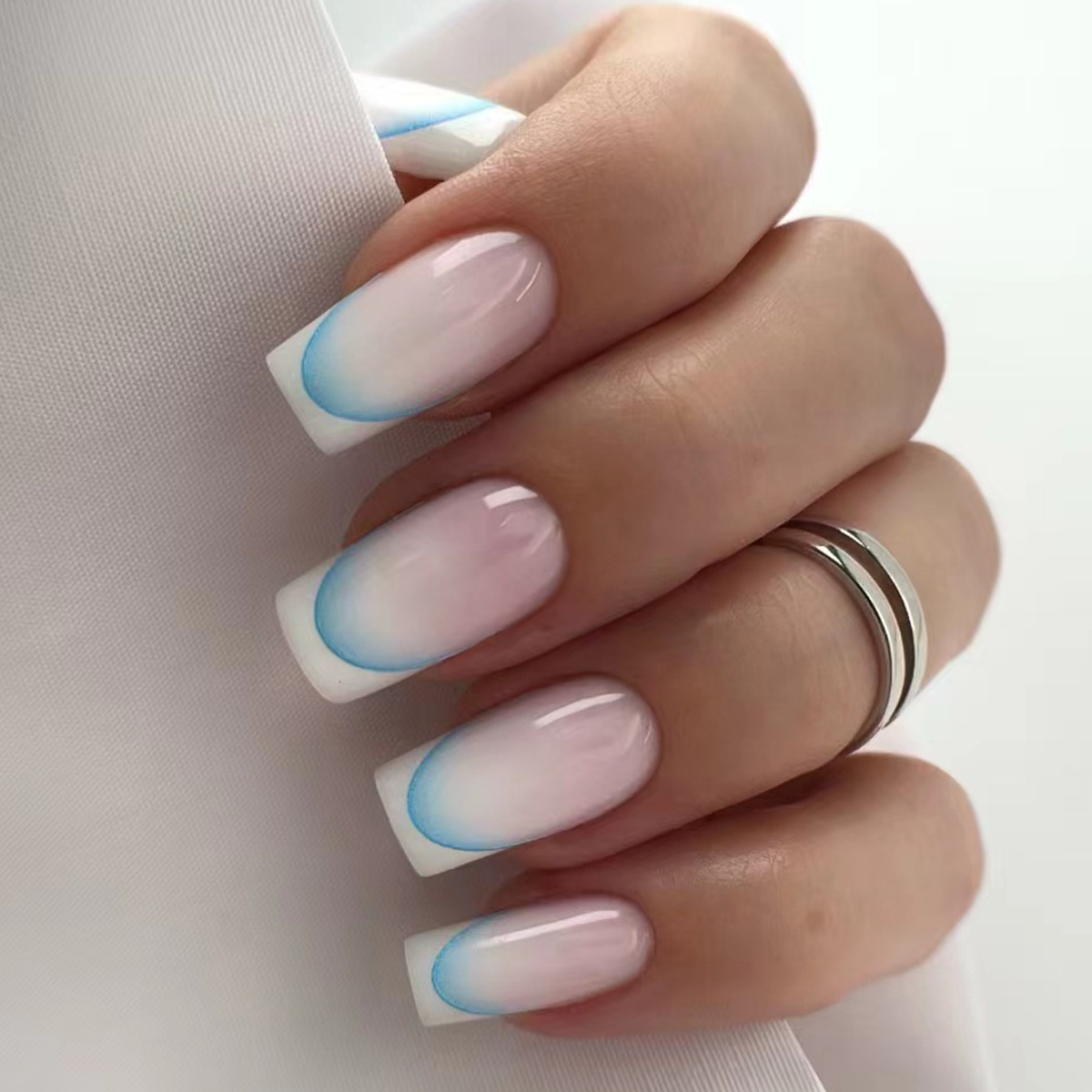 24pcs Finished Fake Nails Fren - Nail Art French Nails ulasan dan harga