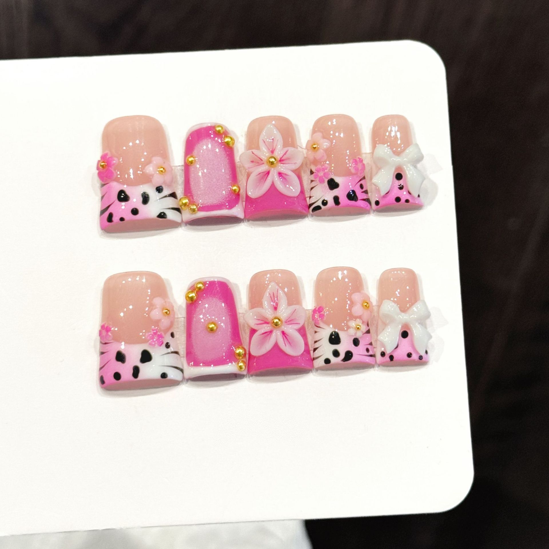 10pcs Ocean Style Fake Nails D - Nail Art French Nails ulasan dan harga