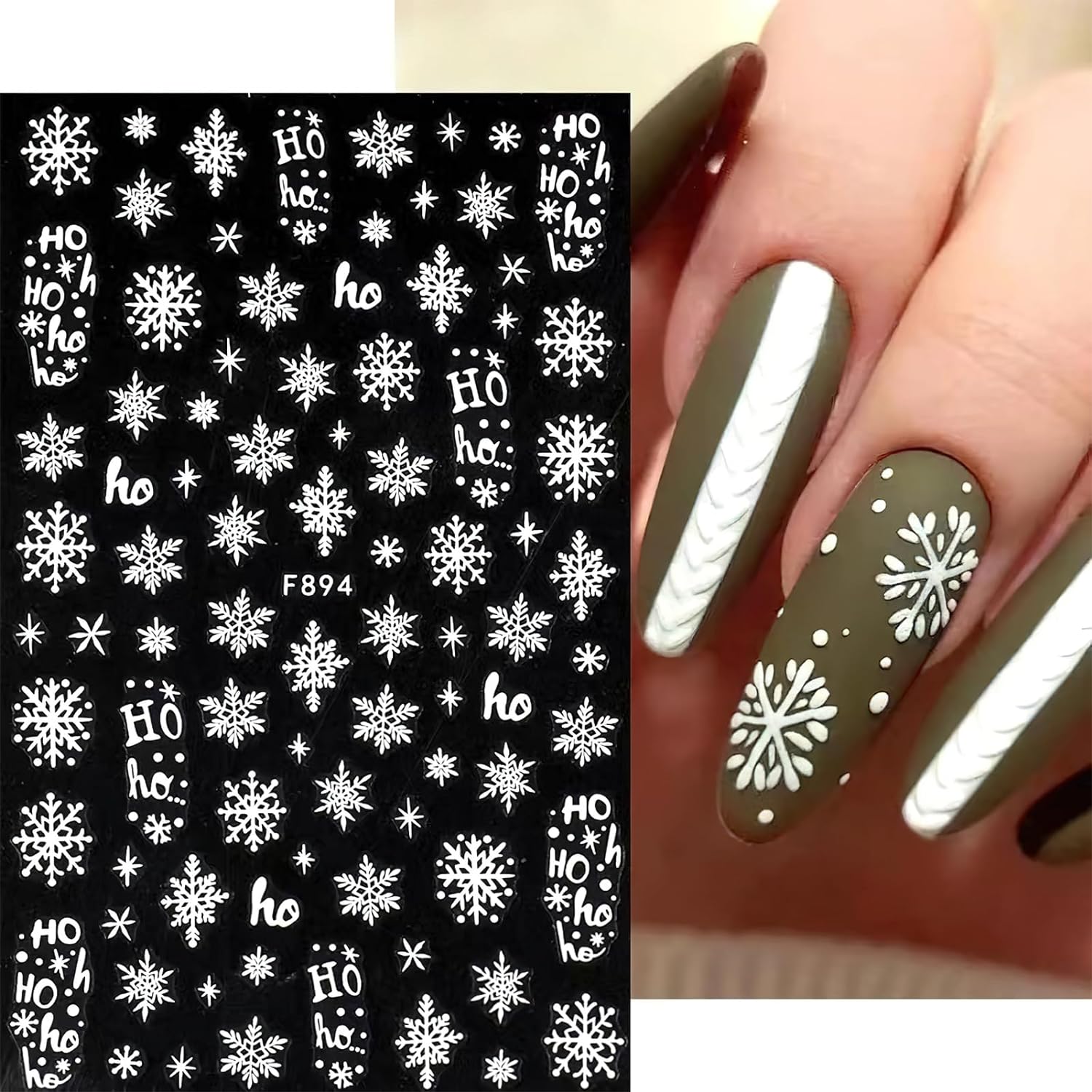 3D Snowflake Nail Art Decals W - Nail Art Xmas ulasan dan harga