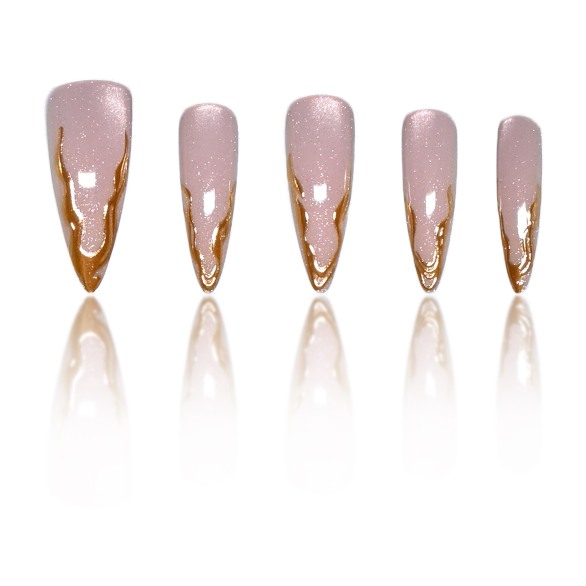 Cat Eye Almond Press on Nails  - Nail Art Cat Eye Simple ulasan dan harga
