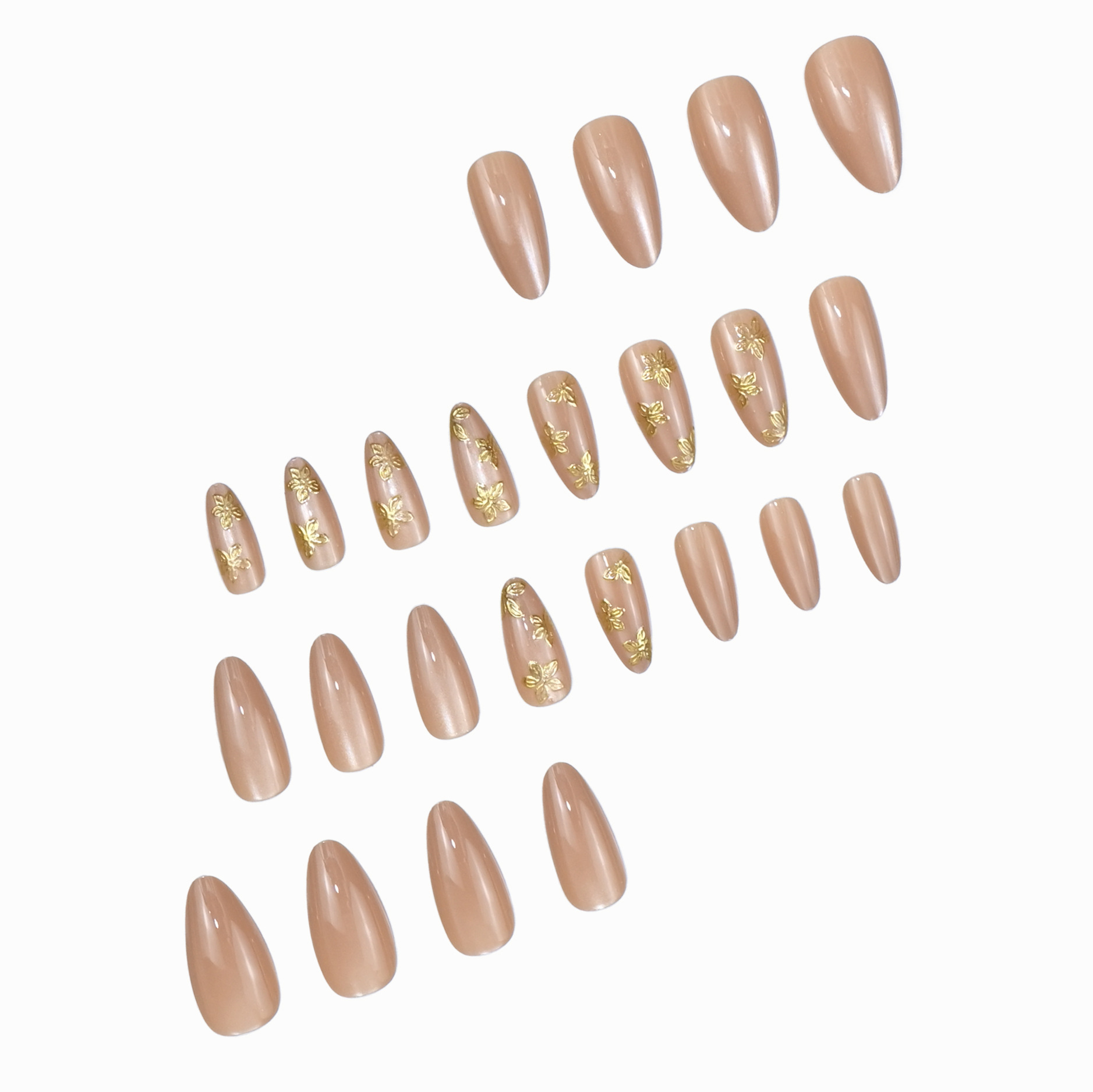 Cat Eye Almond Press on Nails  - Nail Art Cat Eye Simple ulasan dan harga