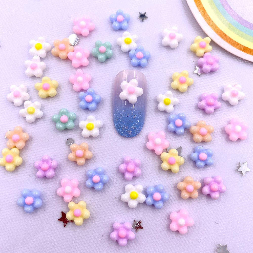 100Pcs 8mm Resin 3D Colorful K - Nail Art Xmas ulasan dan harga