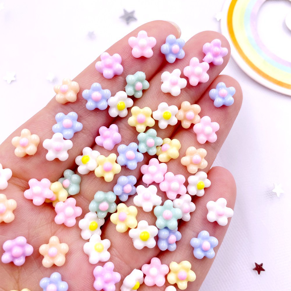 100Pcs 8mm Resin 3D Colorful K - Nail Art Xmas ulasan dan harga