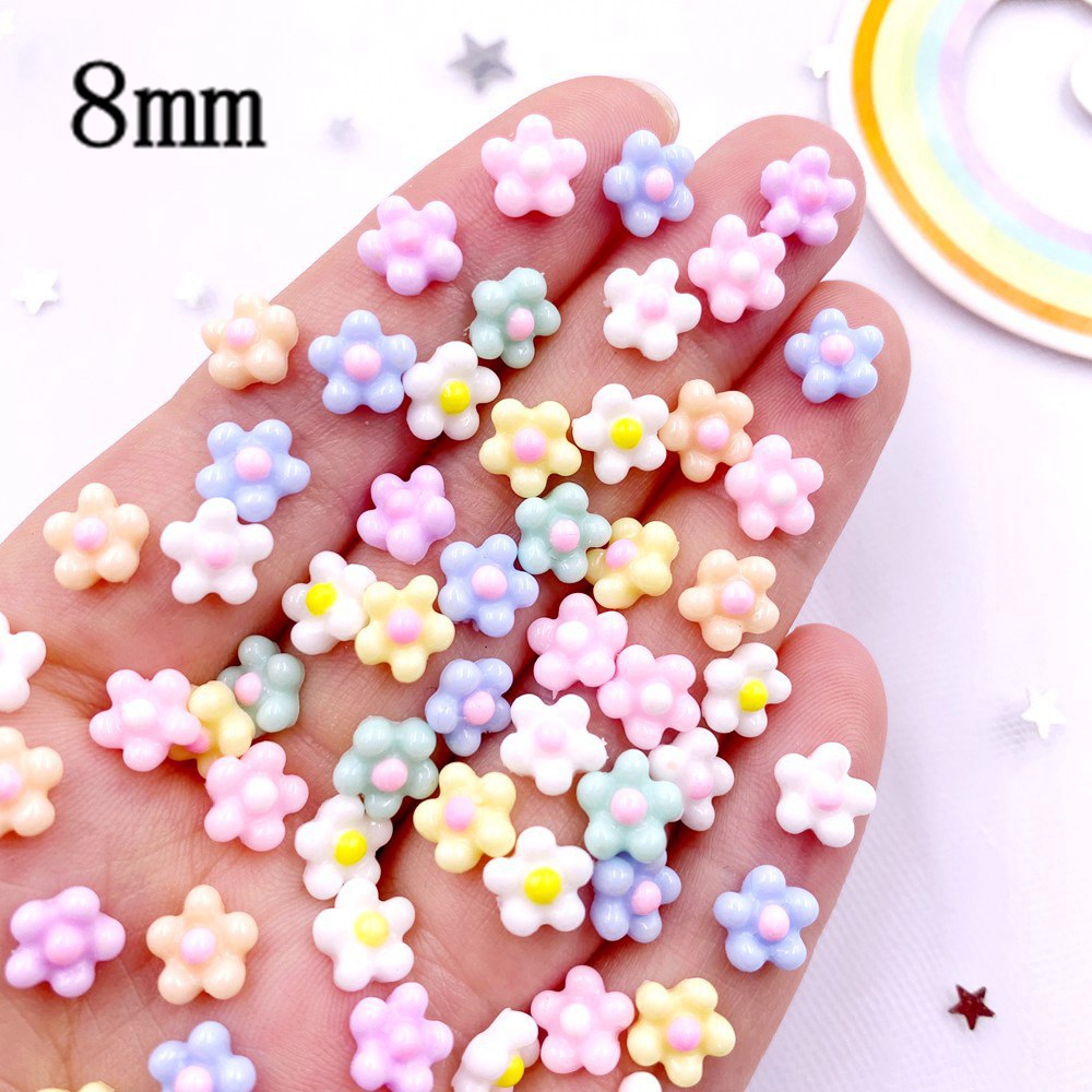 100Pcs 8mm Resin 3D Colorful K - Nail Art Xmas ulasan dan harga